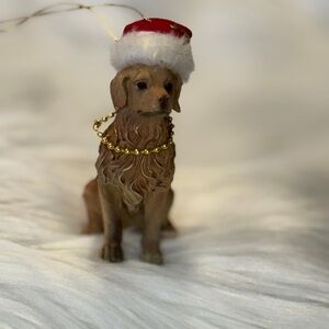 4 Festive Dog Figurine ornaments
